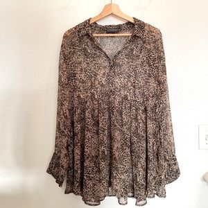 Lane Bryant Blouse Leopard Print